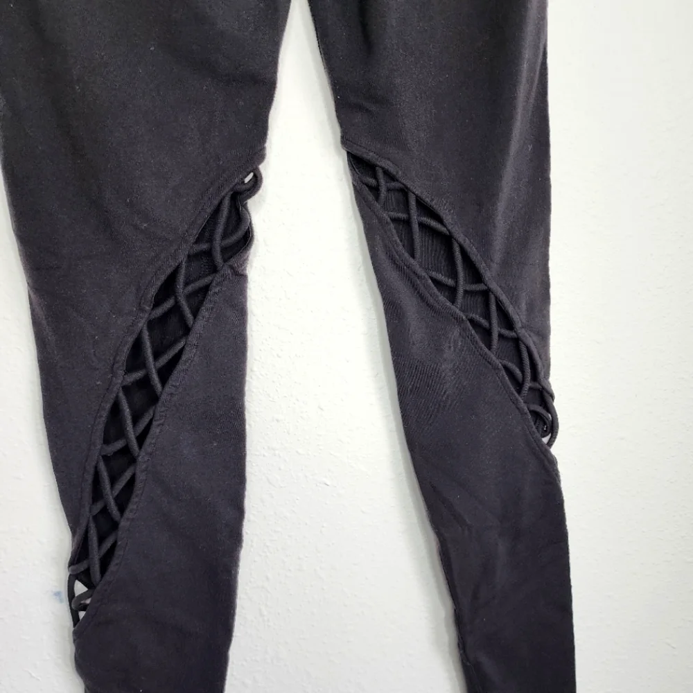 Alo Entwine Yoga Leggings Full Length Mid Rise Black